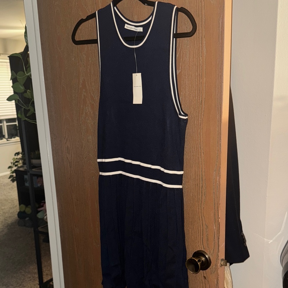 Abercrombie & Fitch Navy Dress with White Accents